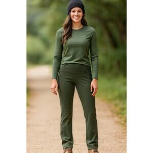 Eddie Bauer Women’s WR Trail Adventure Pants Medium Green D Loden Hiking Stretch